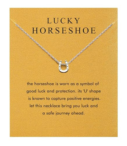 Silver Necklaces for Women Teens, Best Friend Necklace Sister Daughter Gift | Horseshoe Butterfly Swan Wave Evil Eye Necklace Graduation Chritmas Birthday Gifts for Women, Stainless Steel - style: Horseshoe