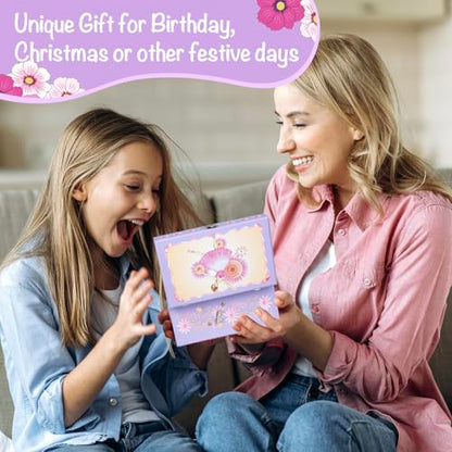 Music Jewellery Box with Drawer Necklace Bracelet, Musical Jewelry Storage Case with Spinning Ballerina Gift Set for Kids Girls Children Daughter (Pink Dancer) - color: Pink Dancer