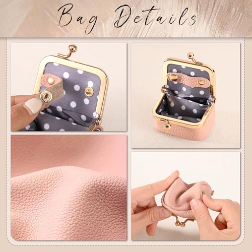 Zivyes Mini Jewelry Box Travel Small Coin Purse Organizer Case Genuine Leather Tiny Size (Light Pink) - color: Light Pink-Tiny