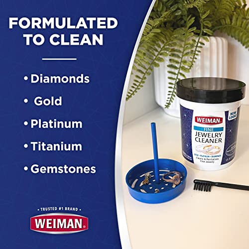 Weiman Fine Jewelry Cleaner Kit – 3PC Set, Jewelry Cleaning Liquid, Clean & Sparkle Stick and Polishing Cloth – For Diamonds, Earrings, Gold, Bracelets