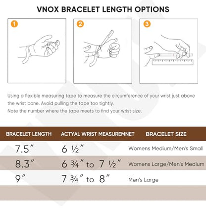 VNOX 5/7 Pcs Chain Bracelet for Men Women - Sturdy Stainless Steel Curb Width Cuban Link Chain Bracelet Set for Men Women,6.5/7/7.4/8.2/9 Inches - style: Silvering Link 1