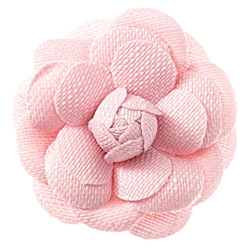 Dainity Camellia Flower Brooch Pin for Women – Elegant Statement Pin for Coat, Scarf, Dress, Hat, Bag – Stylish Chic Accessory Gift for Her - color: Pink