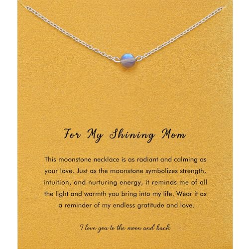 RZKING Silvery Necklace for Women, Gifts for Friend Mom Daughter Teacher - style: Moonstone