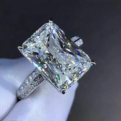 Gorgeous Cubic Zirconia Crystal Wedding Band Jewelry Female Engagement Ring | Proposal, Promise, Bridal Party, Bridesmaid, Romantic Date Night, Honeymoon, Eternity - color: silver color
