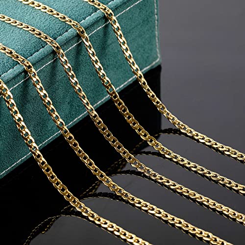 16.4 Feet Stainless Steel Gold Cuban Chains 5mm Twisted Links Chain Spool Necklace Chain Bulk with Open Jump Rings Lobster Clasps for Women DLY Bracelet Jewelry Making - color: Gold Twist _7.5x5mm