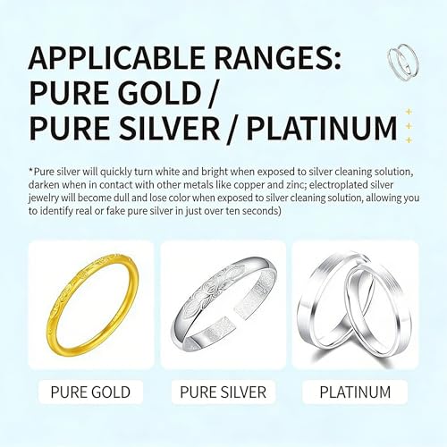 Silver Cleaner,Silver Jewelry Polish,Removes Tarnish,Restores Shine(60ml) | Silver Care,Truey Silver Cleaner, Jewelry Cleaner Silver Polish, for Pure Silver Pure Gold, Removes Tarnish & Restores Shine