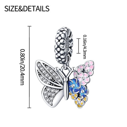 925 Sterling Silver Charms for Bracelets and Necklaces Beads Charms Jewelry Gift for Women - color: Butterfly Charm