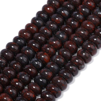 Songxi 5x8mm Natural Deep Red Stone Rondelle Beads, 75PCS Spacer Round Loose Abacus Beads for Jewelry Making, Gemstone for Bracelet Necklace Earrings, Arts and Crafts - color: Deep Red Stone