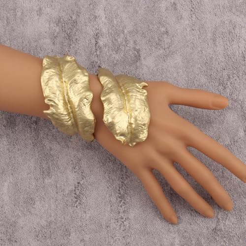 Chunky Bangle Bracelets for Women Cuff Bracelet Thick Gold Bangles Open Wide Arm Cuffs Bracelets Boho Jewelry - style: Gold Bangle Bracelet