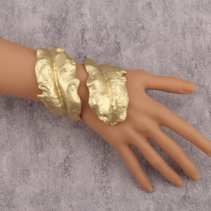 Chunky Bangle Bracelets for Women Cuff Bracelet Thick Gold Bangles Open Wide Arm Cuffs Bracelets Boho Jewelry - style: Gold Bangle Bracelet