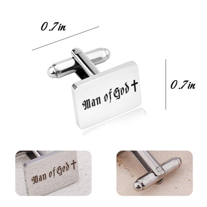 Religious Cufflinks for Men Christian Gifts for Dad Son Grandpa Fathers Day Gift for Husband Uncle Man Of God - style: man of god 01