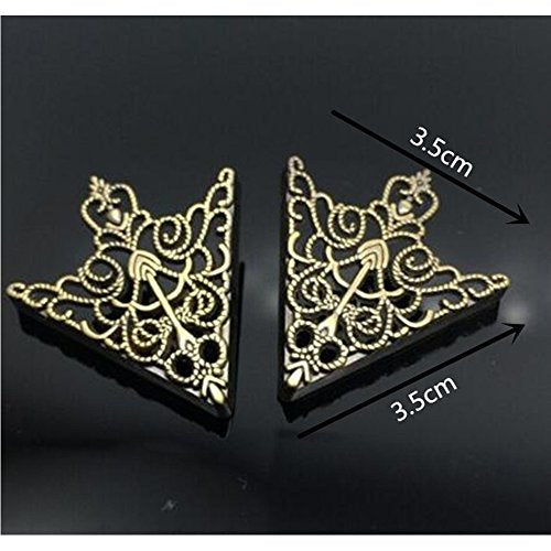 2Pair Brooches Accessories Palace Retro Hollow Pattern Shirt Collar Brooch Buckle Angle Triangle