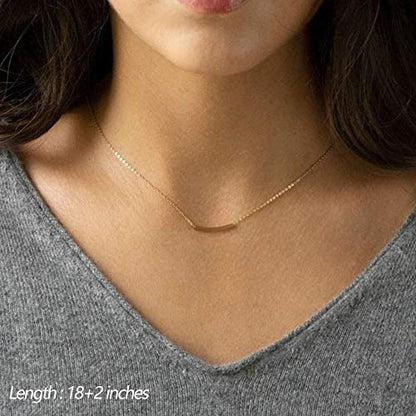 Turandoss Dainty Layered Choker Necklace, Handmade Y Pendant Necklace Multilayer Bar Disc Necklace Adjustable Layering Choker Necklaces for Women - style: 3PCS - simulated Pearl&Curved Bar&Bar