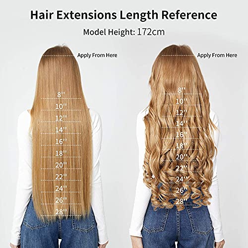 REECHO 24" 1-Pack 3/4 Full Head Curly Wave Clips in on Synthetic Hair Extensions HE008 Hairpieces for Women 5 Clips per Piece-Black Brown - color: Black Brown, size: 24 Inch (Pack of 1)