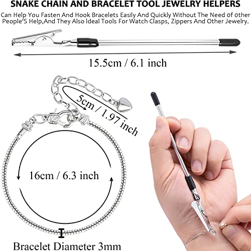 20 Pieces 6.3 Inch Snake Chain Charm Bracelets Adjustable Snake Charm Bracelet Chains with Bracelet Helper Heart Lobster Clasp Extender Chain DIY Bracelet Chain for Women Jewelry Making Supplies - color: 20Pcs 6.3 Inch Sliver Bracelet with Bracelet Helper