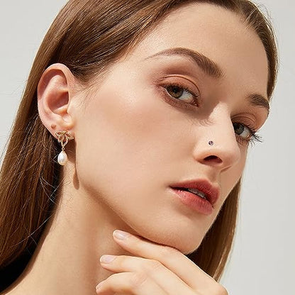 36-44 Pcs 18G 20G Nose Rings Studs Nose Rings for Women Nose Piercings Jewelry Surgical Stainless Steel Nose Studs Moon Star Heart Butterfly Hypoallergenic Body Piercing Jewelry for Women Men - color: 18G Colorful D-Straight- 40 Pcs