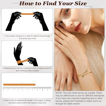 REVOLIA Teardrop Cuff Bracelet for Women Gold Open Cuff Bangle Bracelet Adjustable Minimalist Thin Bangle Wrist Cuff Bracelet Jewelry - color: Gold