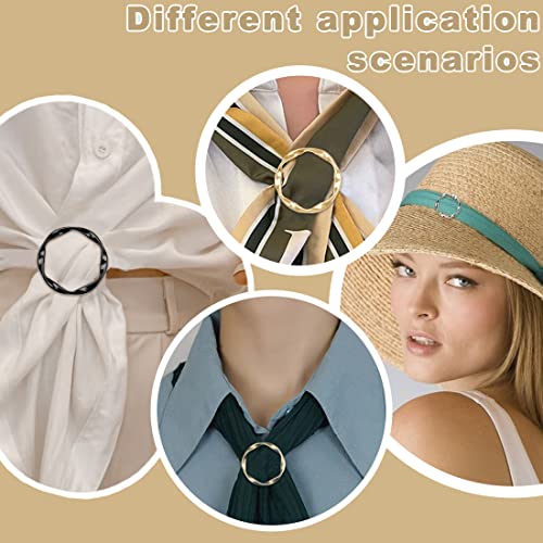 18Pcs Shirt Ties Clips for Women Silk Scarf Ring Clip T-Shirt Buckle Ring Clip Metal Round Circle Clip Clothes Clip - color: 6-colors