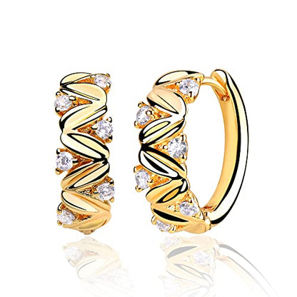 LOYATA Gold Huggie Hoop Earrings 14K Gold Plated Dainty Small Simple Hypoallergenic Jewelry Gift for Women - style: ED311