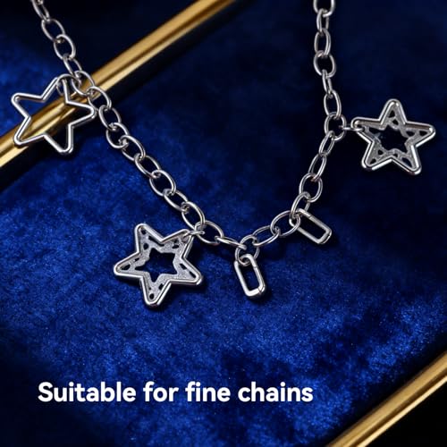 2 Pcs 925 Sterling Silver Necklace Enhancer Clasp,Hypoallergenic Pendant Enhancer Shortener,Spring Bail Pendant Connector for Necklaces, Bracelets, Anklets,Jewelry Making and Charm Holder Gift - color: Silver 0.25 x 0.52 inch