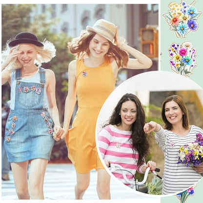 30/60 Pcs Cute Enamel Pins Bulk Plant Flower Animal Halloween Gothic Fall Pumpkin Cartoon Lapel Pin Brooches Jewelry Gift for Backpack Clothes Hats Accessories - style: Wild Flower