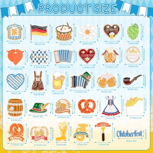 SANNIX 60Pcs Oktoberfest Pins, Bavarian Label Pins for Backpacks, 30 Styles | Beer Festival Brooch, Oktoberfest Party Favors, Badges for Clothes Bags Hats Accessories - style: Oktoberfest Pins