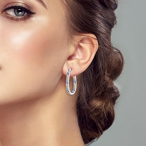 NARMO 925 Sterling Silver Earrings for Women Hypoallergenic Hoop Earrings - color: Water Drop Shaped