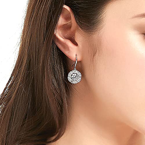 BERRICLE Sterling Silver CZ Pendant Necklace for Women, Cubic Zirconia - Cushion, Pear, Princess, Round Cut - Art Deco Halo Designs - style: Brilliance Halo