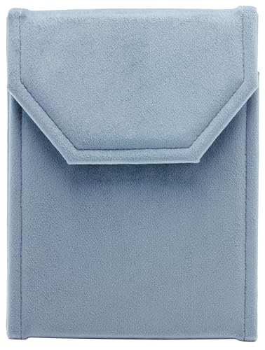 Velvet Necklace Jewelry Travel Folder Storage Display Case (Light Ocean Blue) - color: Light Ocean Blue