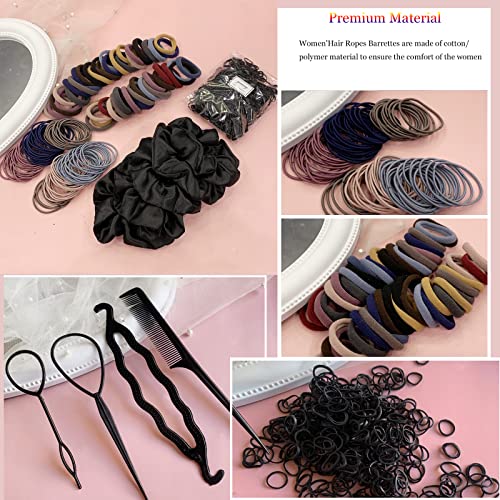 YANRONG 755PCS Hair Accessories for Woman Set Seamless Ponytail Holders Variety Hair Scrunchies Hair Bands Scrunchy Hair Ties For Thick and Curly (Mix) - color: 755PCS（Mix）