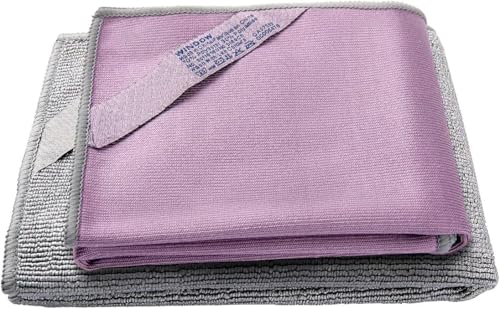 NΘrwex Basic Package Window Cleaning Cloth and EnviroCloth Glass Cloth, Cleaning Cloth, Streaks Scratches Free, Just Add Water (Purple 1 Pack, Grey 1 Pack) - color: Purple 1 Pack, Grey 1 Pack