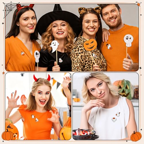 Liliaafar 36 Pieces Halloween Enamel Pins Set Grow in the Dark Halloween Lapel Pins Bulk for Backpacks Clothing Hat Bag Gifts - style: Pumpkin Ghost