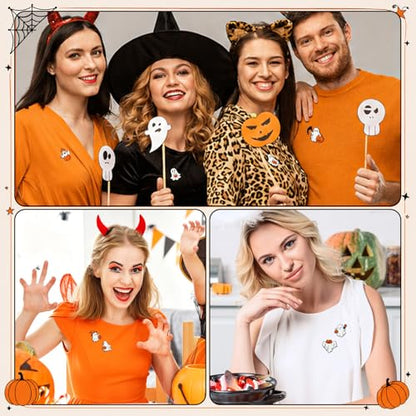 Liliaafar 36 Pieces Halloween Enamel Pins Set Grow in the Dark Halloween Lapel Pins Bulk for Backpacks Clothing Hat Bag Gifts - style: Pumpkin Ghost