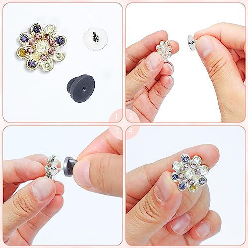 400pcs PVC Rubber Butterfly Clutch Pins Tie Tacks Blank for Uniform Badges Backing Holder Clasp Lapel Enamel Pins(200 Sets),Gray - color: Gray