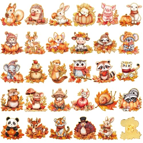 30/60 Pcs Cute Enamel Pins Bulk Plant Flower Animal Halloween Gothic Fall Pumpkin Cartoon Lapel Pin Brooches Jewelry Gift for Backpack Clothes Hats Accessories - style: Fall