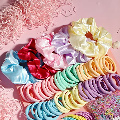 YANRONG 1159PCS Hair Accessories for Woman Set Seamless Ponytail Holders Variety Hair Scrunchies Hair Bands Scrunchy Hair Ties For Thick and Curly (Multicolour) - color: Multicolour