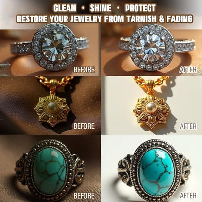 Jewelry Protective Coating & Cleaner Kit for Silver,Gold & Jewelry | Restores Shine and Provides Long-Lasting Protection