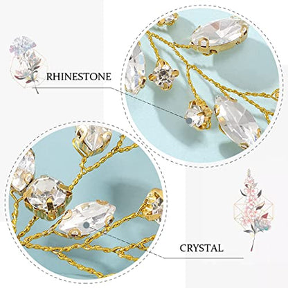 JAKAWIN Bride Wedding Hair Piece Rhinestone Bridal Hair Accessories Diamond Hair Vine for Women HV113 - color: 3 A Gold