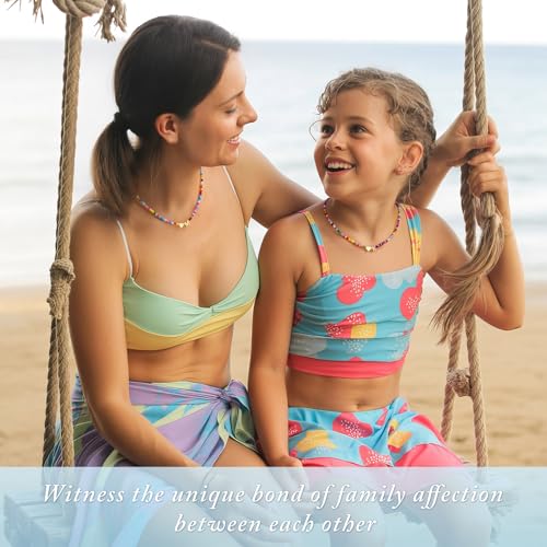 Turandoss Colorful Beaded Initial Necklaces, Birthday Gifts for Teen Girls | 14K Gold Plated, Heart Letter A-Z Pendant, Dainty Summer Jewelry, Personalized Jewelry Gifts - color: K