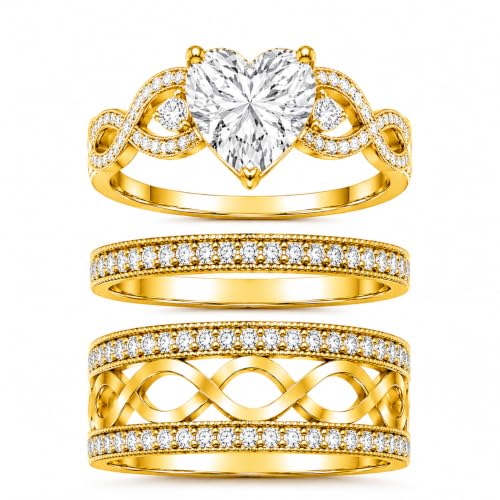 3Piece Moissanite Ring Set for Couples 925 10K 14K 18K Moissanite Wedding Ring - style: Ring 6