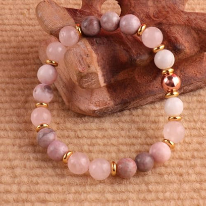 KSQS Healing Stone Bead Bracelet for Women, Natural Gemstones Balance Protection Bracelet, Spiritual Crystal Beads Bracelet Anxiety Relief with Meaning Card - color: Love Awakening