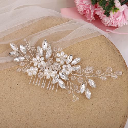 Bride Wedding Hair Comb, Pearl Flower Hair Piece Accessories | Wedding Party Decorative, Hair Ornament for Women, Valentine's Day gift, birthday gift, will not fade, daily matching