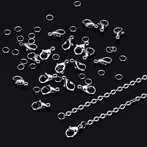 33 Feet Necklace Chains Stainless Steel DIY Link Chain Necklaces with 20 Lobster Clasps and 30 Jump Rings for Jewelry Making(1.5 mm Wide) - size: 1.5 mm Wide