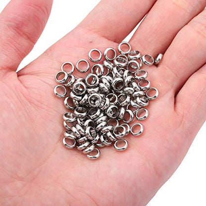 Stainless Steel Spacer Beads 2.5x1mm Rondelle Loose Charm Caps Beads for DIY Jewelry Making 100pcs with 1.5mm Hole - color: 2.5x1mm 1.5mm
