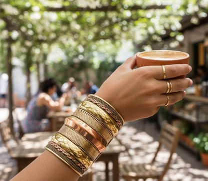 Touchstone Indian Bollywood Handcrafted Slip In Easy To Wear Stylish Wrist Enhancer Designer Broad Jewelry Cuff Bracelet For Women and Men. - style: 1 Braided Wonder Woman