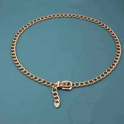Women's Metal Waist-Chain-Belt Golden-Cowgirl-Belts Adjustable Waistband | Chain Belt for Women, Gold Chain Belt for Dresses Jeans