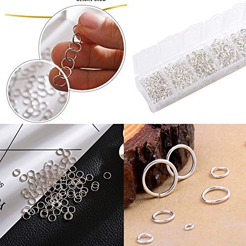EuTengHao 1504pcs Jewelry Repair Tools Kit with Jewelry Pliers, Jump Rings Opener, Tweezers, Lobster Clasps, Bright Silver - color: Bright Silver