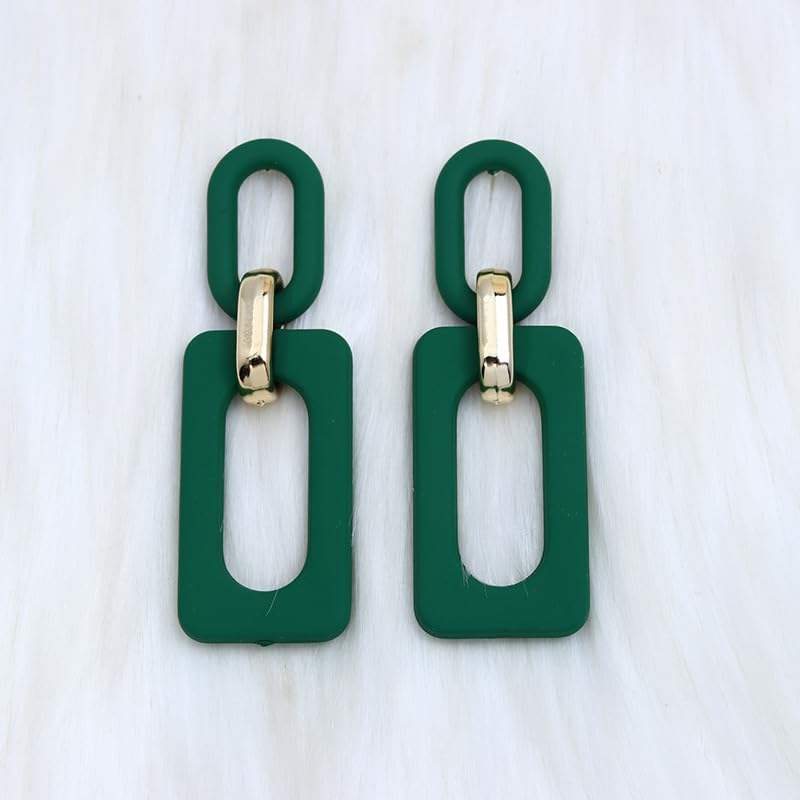 Acrylic Rectangle Earrings for Women, Fashion Square Drop Earrings,Statement Jewelry - color: green