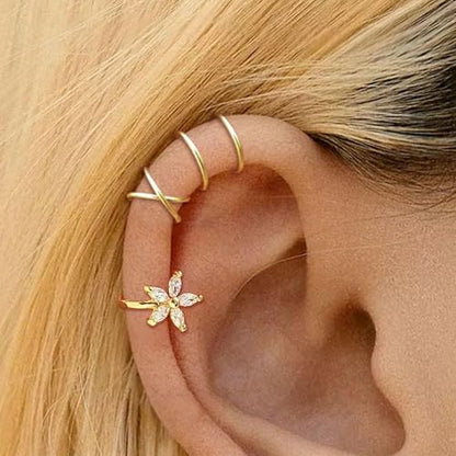 Ear Cuffs for Women Non Piercing Ear Cuff Earrings Non Pierced Cartilage Earrings Adults Christmas Stocking Stuffers Trendy Gifts 2025 - color: 5Pcs Gold Ear Cuffs