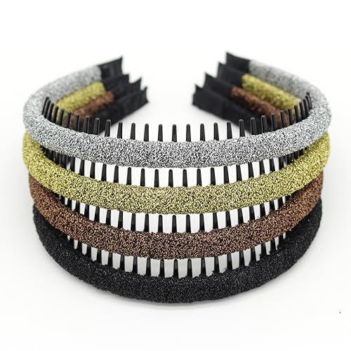 JOBAND Women's Headbands,Hair Accessories For Women, hair hoop(pack of 4) | Non Slip hair bands for women Suitable Yoga,Spa,Parties and Daily Use - color: Multi-colored-38